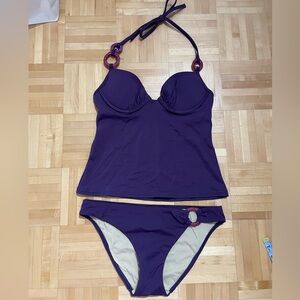 Victoria's Secret Deep Purple Bikini Tankini Set Y2K Vintage